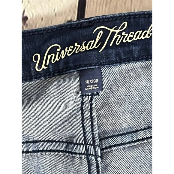 Universal Threads Dark Blue Cropped Jeans Red & White Stripe 16 NEW - Picture 10 of 16